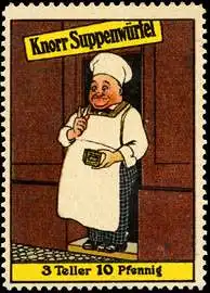 Der Koch nimmt Knorr SuppenwÃ¼rfel