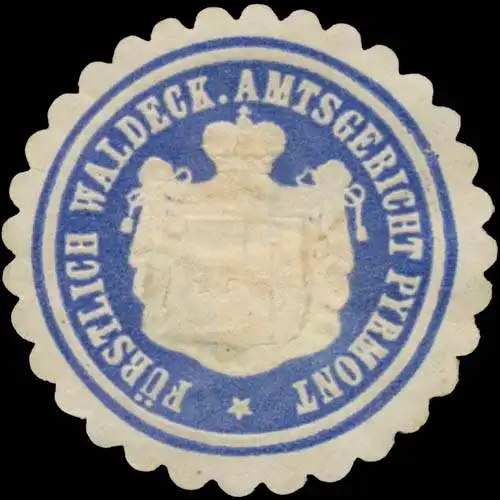 F. Waldeck. Amtsgericht Pyrmont