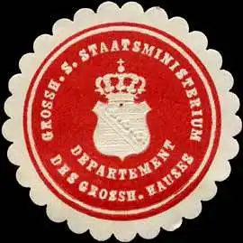 Grossh. Sächs. Staatsministerium Departement des Grossh. Hauses