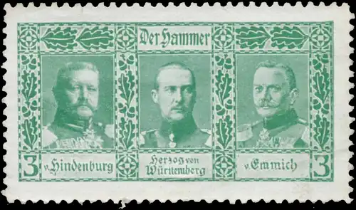 Paul von Hindenburg, Herzog von WÃ¼rttemberg, Otto von Emmich