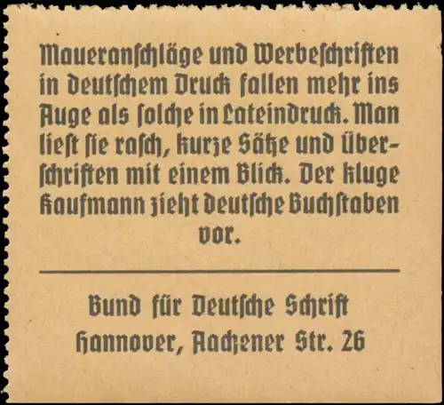 MaueranschlÃ¤ge und Werbeschriften in deutschem Druck