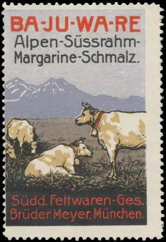 Ba-Ju-Wa-Re Alpen-Margarine-Schmalz