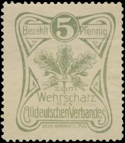 5 Pfennig zum Wehrschatz des Alldeutschen Verbandes