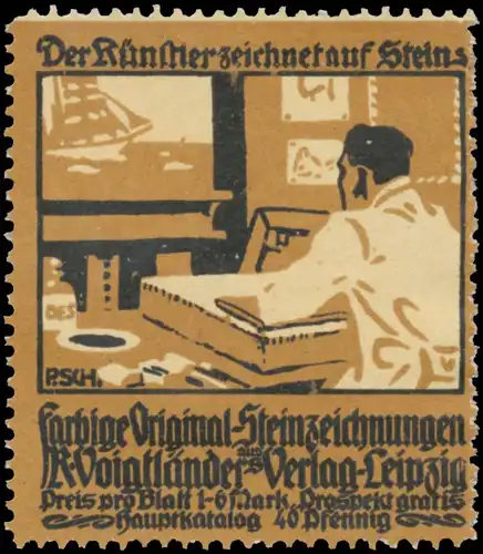 Der KÃ¼nstler zeichnet auf Stein