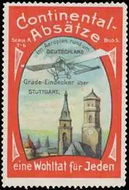 Grade-Eindecker Flugzeug über Stuttgart