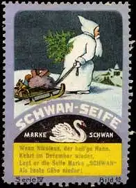 Weihnachtsmann bringt Schwan-Seife