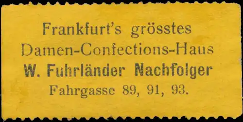 Frankfurts grÃ¶sstes Damen-Confections-Haus