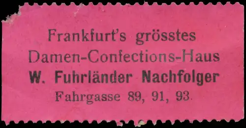 Frankfurts grÃ¶sstes Damen-Confections-Haus
