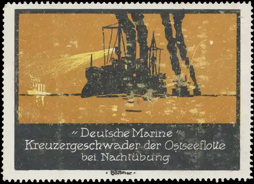 Kreuzergeschwader der Ostseeflotte bei Nachtübung
