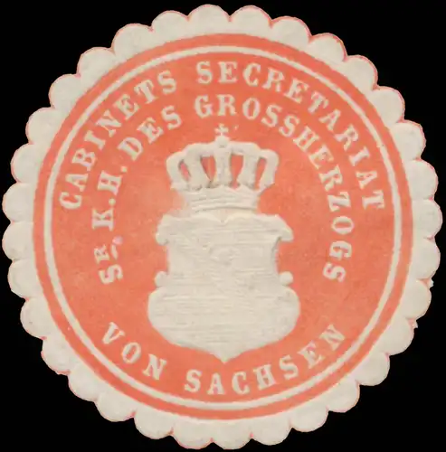 Cabinets Secretariat Seiner K.H. des Grossherzogs von Sachsen