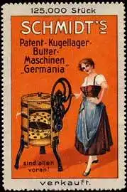Schmidts Patent-, Kugellagerbuttermaschinen Germania