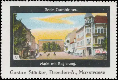 Markt mit Regierung in Gumbinnen