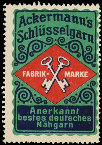 Fabrikmarke Ackermanns Schlüsselgarn