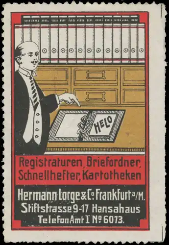Registraturen, Briefordner, Schnellhefter, Kartotheken