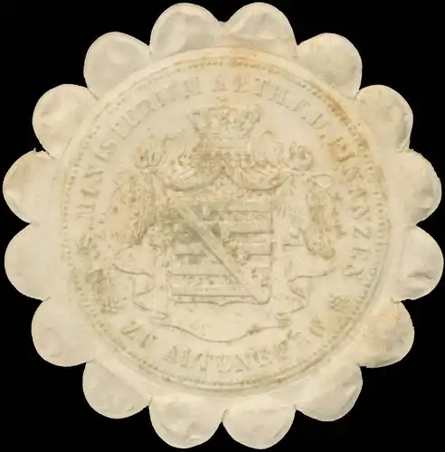 H.S. Ministerium Abtheilung f.d. Finanzen zu Altenburg
