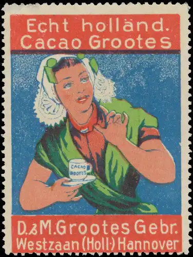 Frau mit echt hollÃ¤ndischen Kakao