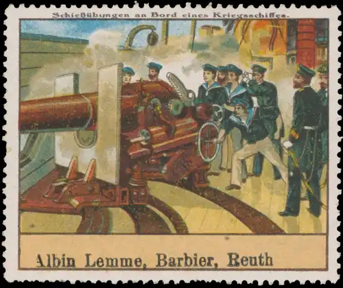 SchieÃÃ¼bung an Bord eines Kriegsschiffes