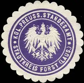 KÃ¶niglich - Preussisches Standesamt Stadtkreis Forst - Lausitz