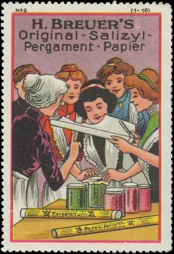 Frauen mit H. Breuers Original-Salityl-Pergamentpapier