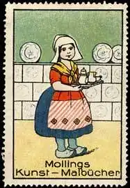 Frau mit Geschirr