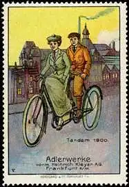 Tandem Fahrrad um 1900