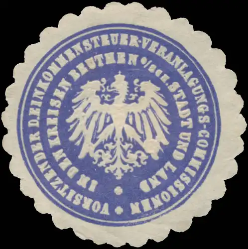 Vorsitzender der Einkommensteuer-Veranlagungs-Commission in den Kreisen Beuthen Stadt und Land