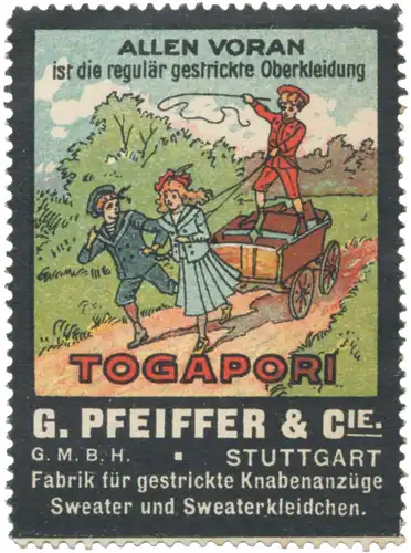 Allen voran ist die regulÃ¤r gestrickte Oberkleidung Togapori fÃ¼r Kinder