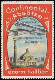 Wright-Doppeldecker Flugzeug über Berlin