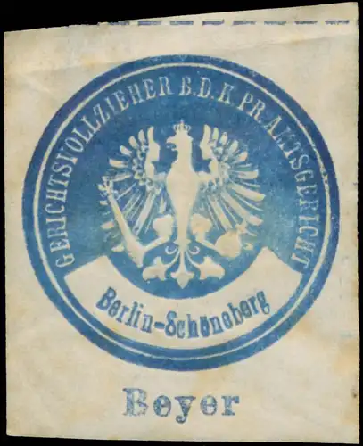 Beyer - Gerichtsvollzieher b.d. K.Pr. Amtsgericht Berlin-SchÃ¶neberg