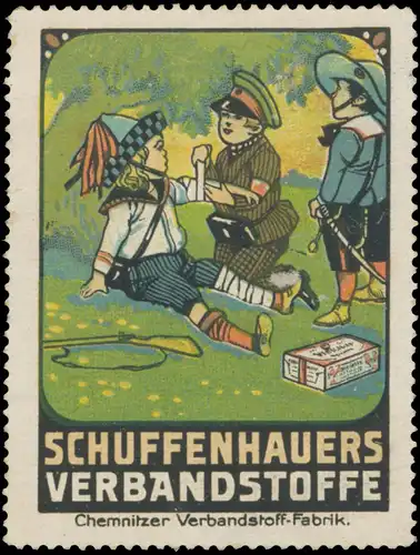 Kinder spielen mit Verbandszeug