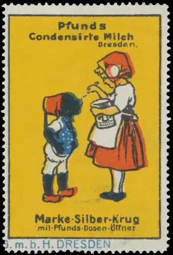 Pfunds condensirte Milch Marke Silber Krug