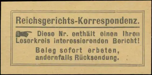 Reichsgerichts-Korrespondenz