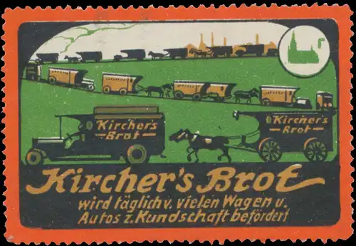 Kirchers Brot wird täglich von vielen Wagen und Autos zur Kundschaft befördert