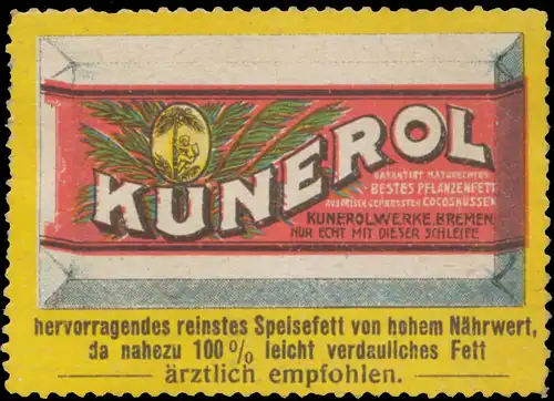 Kunerol hervorragendes reinstes Speisefett