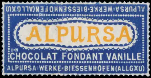 Alpursa Chocolat Fondant Vanille