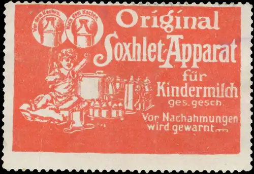 Original Soxhlet-Apparat fÃ¼r Kindermilch