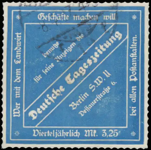 Wer mit dem Landwirt Geschäfte machen will benutze für seine Anzeigen die Deutsche Tageszeitung