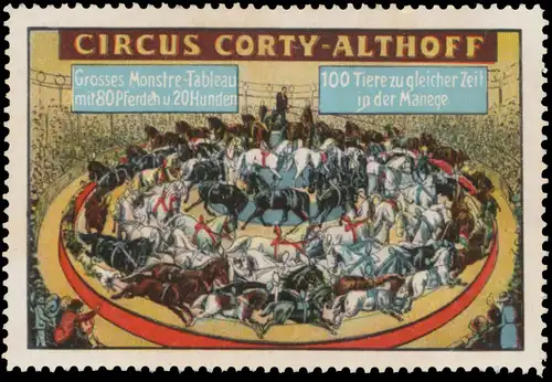 Grosses Monstre-Tableau mit 80 Pferden und 20 Hunden