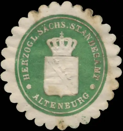 Herzogl. SÃ¤chs. Standesamt Altenburg