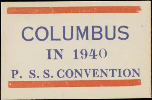 Columbus in 1940 P.S.S. Convention