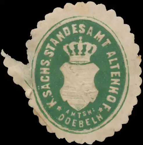 K.S. Standesamt Altenhof Amtsh. Döbeln