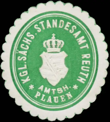 K.S. Standesamt Reuth Amtsh. Plauen