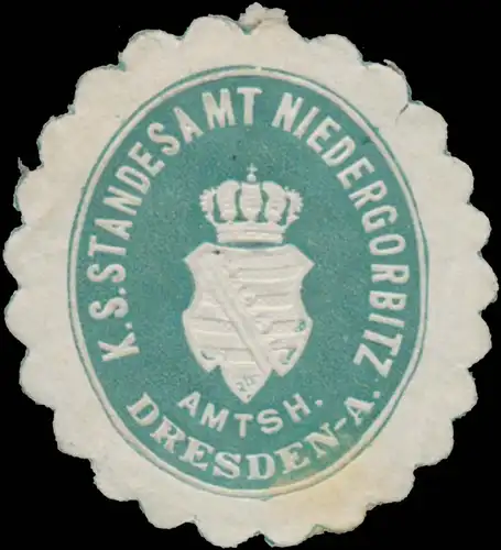 K.S. Standesamt Niedergorbitz Amtsh. Dresden-A