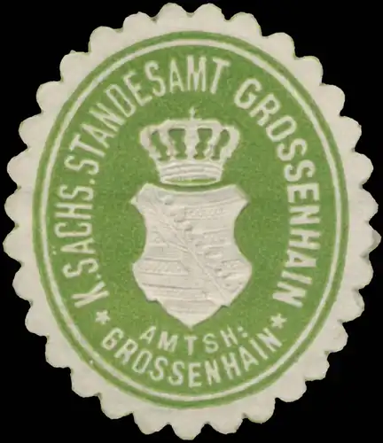 K.S. Standesamt Grossenhain Amtsh. Grossenhain