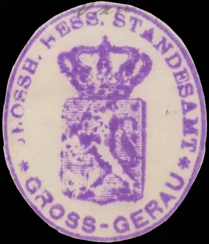 Grossh. Hess. Standesamt Gross-Gerau