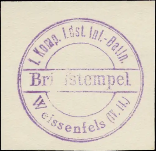 Landsturm Infanterie-Bataillon 1. Kompagnie WeiÃenfels