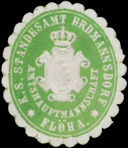 K.S. Standesamt Erdmannsdorf Amtsh. Flöha