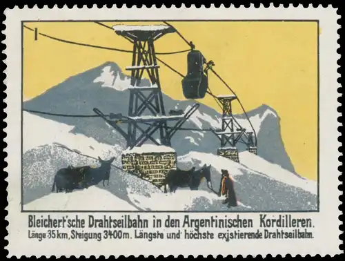 Bleichertsche Drathseilbahn in den Argentinischen Kordilleren