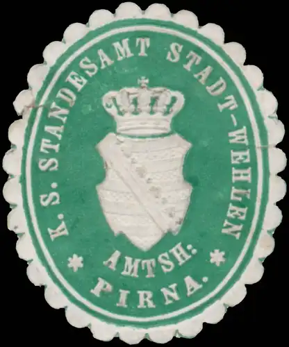 K.S. Standesamt Stadt Wehlen Amts. Pirna