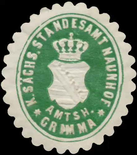 K. Sächs. Standesamt Naunhof Amtsh. Grimma